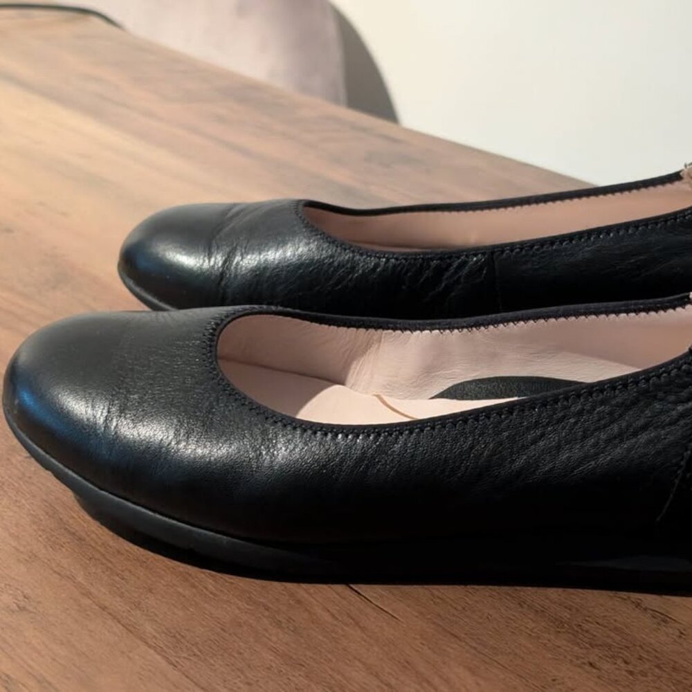 ARA Women’s Black Leather Ballerina Flats — Premium Quality — Size 6.5US/4.5UK